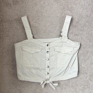 We The Free 100% Cotton Tan Crop Top